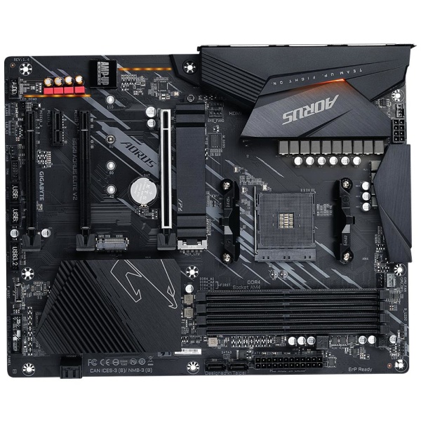 Mainboard GIGABYTE AMD B550 SAM4 ATX Memory DDR4 Memory slots 4 1xPCI-Express 16x 2xPCI-Express 3.0 1x 1xPCI-Express 3.0 2x 2xM.2 1xHDMI 1xDisplayPort 2xUSB 2.0 5xUSB 3.2 1xOptical S/PDIF 1xRJ45 5xAudio port B550AORUSELITEV21.5 - Image 4