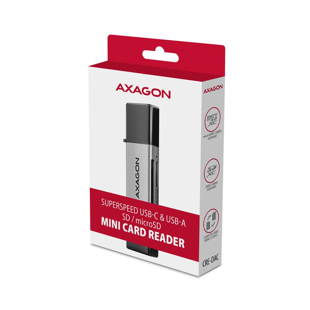 MEMORY READER USB-C+USB3.2 2SL/SD/MICROSD CRE-DAC AXAGON - Image 2