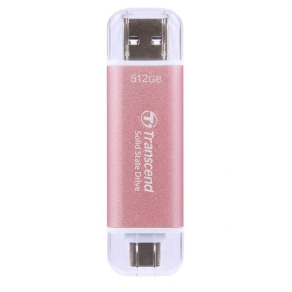 External SSD TRANSCEND ESD310 512GB USB-C USB 3D NAND Write speed 900 MBytes/sec Read speed 1050 MBytes/sec TS512GESD310P