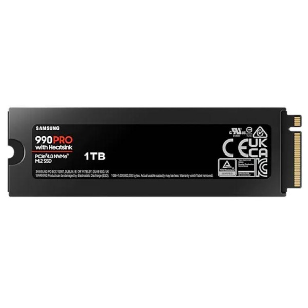 SSD SAMSUNG 990 PRO with Heatsink 1TB M.2 PCIE NVMe MLC Write speed 6900 MBytes/sec Read speed 7450 MBytes/sec 2.3mm TBW 600 TB MTBF 1500000 hours MZ-V9P1T0GW - Image 2