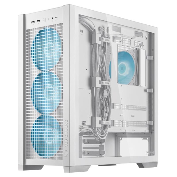 Case ASUS TUF Gaming GT302 ARGB MidiTower Case product features Transparent panel Not included ATX EATX MicroATX MiniITX Colour White TUFGAMINGGT302ARGB - Image 3
