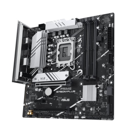 Mainboard ASUS Intel B760 Express LGA1700 Micro-ATX Memory DDR5 Memory slots 4 1xPCI-Express 4.0 1x 2xPCI-Express 4.0 16x 2xM.2 1xHDMI 1xDisplayPort 4xUSB 2.0 2xUSB 3.2 1xPS/2 1xRJ45 3xAudio port PRIMEB760M-PLUS - Image 4