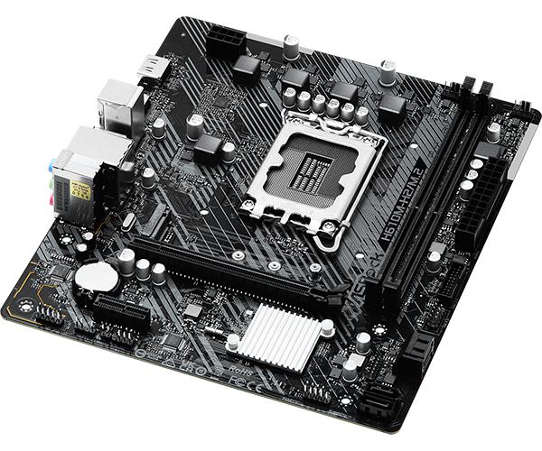 Mainboard ASROCK Intel H610 LGA1700 Micro-ATX Memory DDR4 Memory slots 2 1xPCI-Express 3.0 1x 1xPCI-Express 4.0 16x 1xM.2 2xHDMI 4xUSB 2.0 2xUSB 3.2 1xPS/2 1xRJ45 3xAudio port H610M-H2/M.2 - Image 3