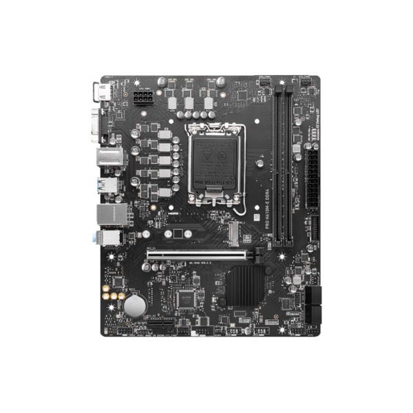 Mainboard MSI Intel H610 LGA1700 MicroATX Memory DDR4 Memory slots 2 1xPCI-Express 1x 1xPCI-Express 16x 1xM.2 1x15pin D-sub 1xHDMI 4xUSB 2.0 2xUSB 3.2 1xPS/2 1xRJ45 3xAudio port PROH610M-EDDR4 - Image 2