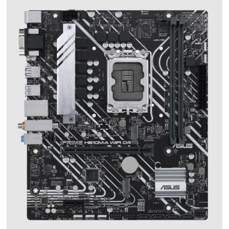 Mainboard ASUS Intel H610 LGA1700 Micro-ATX Memory DDR4 Memory slots 2 1xPCI-Express 3.0 1x 1xPCI-Express 4.0 16x 2xM.2 1x15pin D-sub 1xHDMI 1xDisplayPort 2xAudio-In 1xAudio-Out 4xUSB 2.0 2xUSB 3.2 2xPS/2 1xRJ45 2xRF-Out H610M-AWIFID4 - Image 2