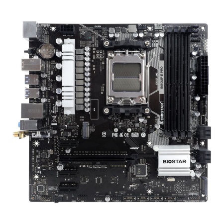 Mainboard BIOSTAR AMD B650 SAM5 Micro-ATX Memory DDR5 Memory slots 4 3xPCI-Express 4.0 1x 1xPCI-Express 4.0 16x 1xM.2 1xHDMI 1xDisplayPort 2xUSB 2.0 5xUSB 3.2 1xUSB-C 1xPS/2 1xRJ45 3xAudio port 2xWiFi antenna port B650MP-EPRO - Image 2