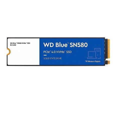 SSD WESTERN DIGITAL Blue SN580 2TB M.2 PCIe Gen4 NVMe TLC Write speed 4150 MBytes/sec Read speed 4150 MBytes/sec 2.38mm TBW 900 TB MTBF 1500000 hours WDS200T3B0E - Image 2