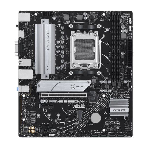 Mainboard ASUS AMD B650 SAM5 Micro-ATX Memory DDR5 Memory slots 2 2xPCI-Express 4.0 1x 1xPCI-Express 4.0 16x 2xM.2 1x15pin D-sub 1xHDMI 4xUSB 2.0 4xUSB 3.2 1xPS/2 1xRJ45 3xAudio port PRIMEB650M-K - Image 2