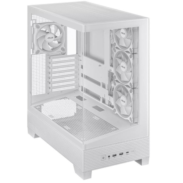 Case ASUS ASUS A31 PLUS Case MidiTower Case product features Transparent panel ATX BTX MicroATX MiniITX Colour White A31PLUSTGARGBWHITE - Image 3