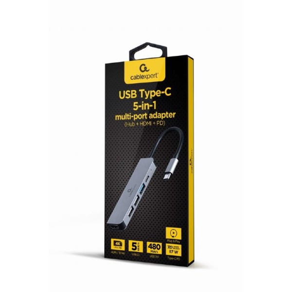 I/O ADAPTER USB-C TO HDMI/USB3/5IN1 A-CM-COMBO5-03 GEMBIRD - Image 2