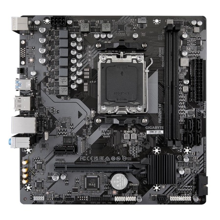 Mainboard GIGABYTE AMD A620 SAM5 Micro-ATX Memory DDR5 Memory slots 2 1xPCI-Express 3.0 16x 1xPCI-Express 4.0 16x 1xM.2 1xHDMI 1xDisplayPort 4xUSB 2.0 2xUSB 3.2 1xPS/2 1xRJ45 3xAudio port A620MH1.2 - Image 2