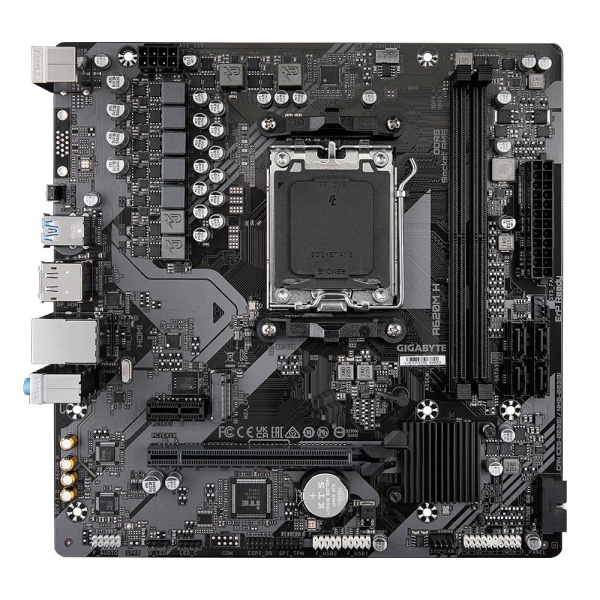 Mainboard GIGABYTE AMD A620 SAM5 Micro-ATX Memory DDR5 Memory slots 2 1xPCI-Express 3.0 16x 1xPCI-Express 4.0 16x 1xM.2 1xHDMI 1xDisplayPort 4xUSB 2.0 2xUSB 3.2 1xPS/2 1xRJ45 3xAudio port A620MH1.2 - Image 2