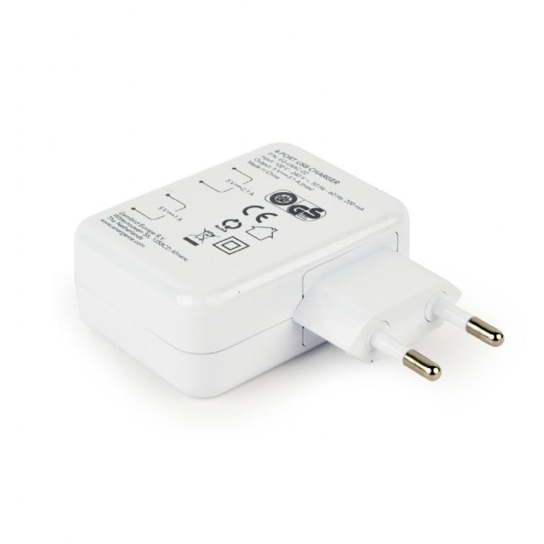 CHARGER USB UNIVERSAL WHITE/4PORT EG-U4AC-02 GEMBIRD - Image 4