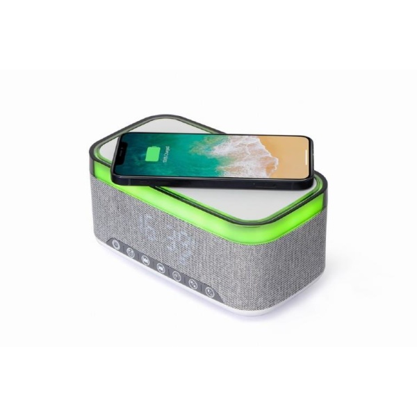 MOBILE CHARGER WRL&ALARM CLOCK/DAC-SPKBT-QC15-GR GEMBIRD - Image 2