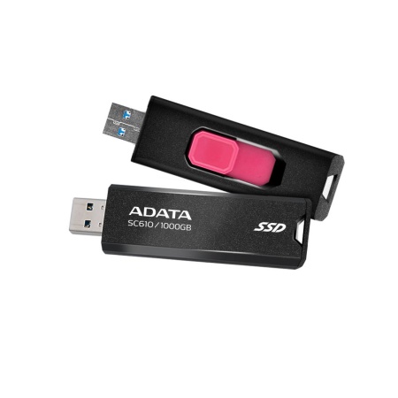 External SSD ADATA SC610 1TB USB 3.2 Write speed 500 MBytes/sec Read speed 550 MBytes/sec SC610-1000G-CBK/RD - Image 4