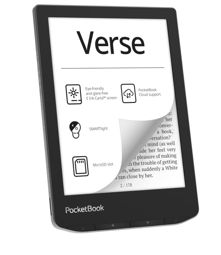 E-Reader POCKETBOOK Verse 6" 1024x758 1xUSB-C Micro SD Wireless LAN Grey PB629-M-WW