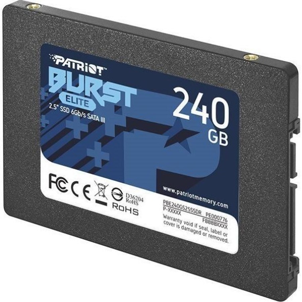 SSD PATRIOT Burst Elite 240GB SATA 3.0 3D NAND Write speed 320 MBytes/sec Read speed 450 MBytes/sec 2,5" TBW 100 TB PBE240GS25SSDR - Image 3