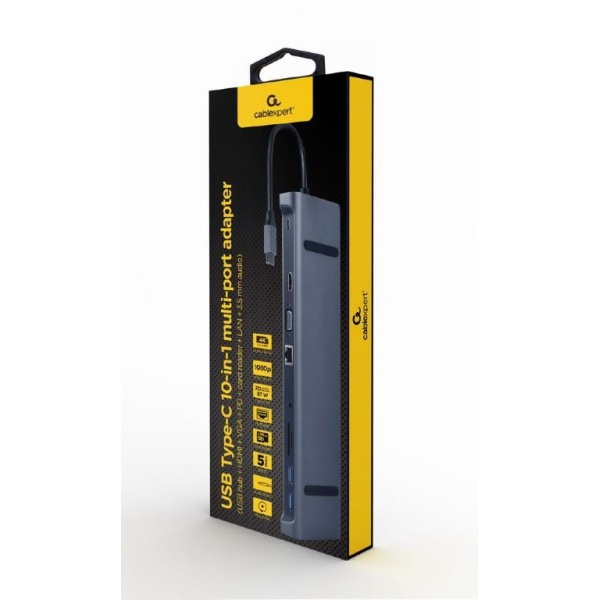 I/O ADAPTER USB-C TO HDMI/USB3/10IN1 A-CM-COMBO10-01 GEMBIRD - Image 3