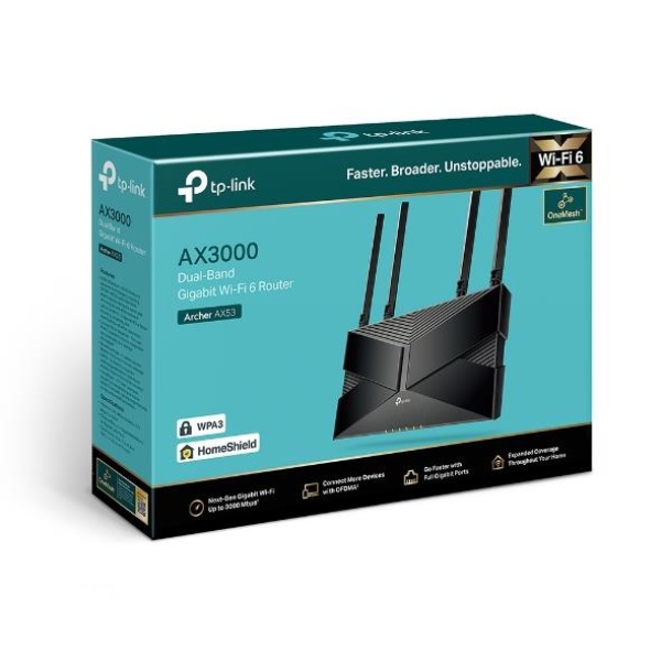 Wireless Router TP-LINK Wireless Router 3000 Mbps Mesh Wi-Fi 6 IEEE 802.11a IEEE 802.11 b/g IEEE 802.11n IEEE 802.11ac IEEE 802.11ax 1 WAN 4x10/100/1000M Number of antennas 4 ARCHERAX53 - Image 4