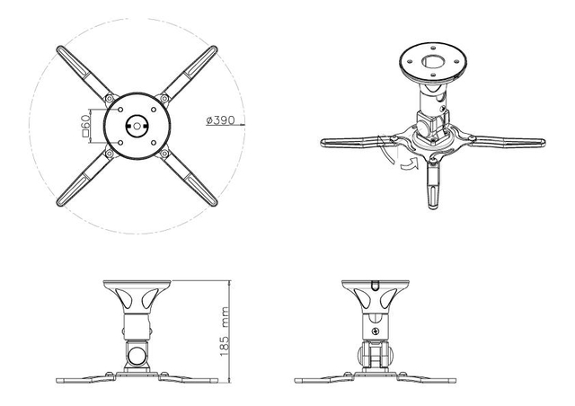 PROJECTOR ACC CEILING MOUNT/18.5CM BEAMER-C50 NEOMOUNTS - Image 4