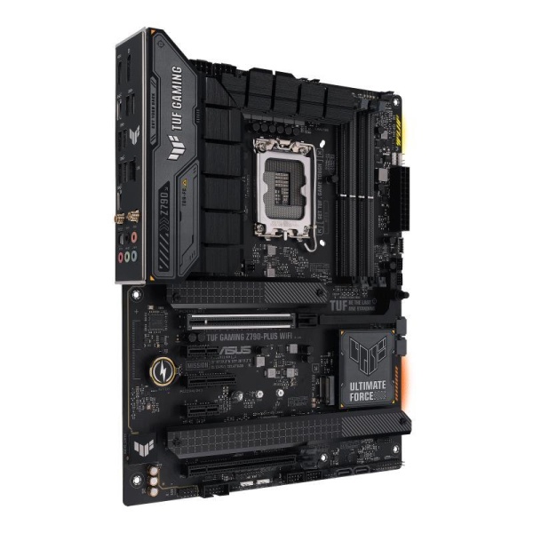 Mainboard ASUS Intel Z790 LGA1700 ATX Memory DDR5 Memory slots 4 2xPCI-Express 3.0 1x 1xPCI-Express 4.0 4x	 1xPCI-Express 4.0 16x 1xPCI-Express 5.0 16x 4xM.2 1xHDMI 1xDisplayPort 6xUSB 3.2 2xUSB-C 1xOptical S/PDIF 1xRJ45 5xAudio port TUFGAMINGZ790-PLUSWIFI - Image 3