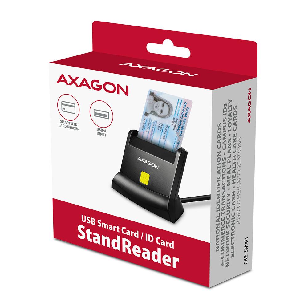 CARD READER STAND SMARTCARD/ID/USB2.0 1.3M CRE-SM4N AXAGON - Image 2