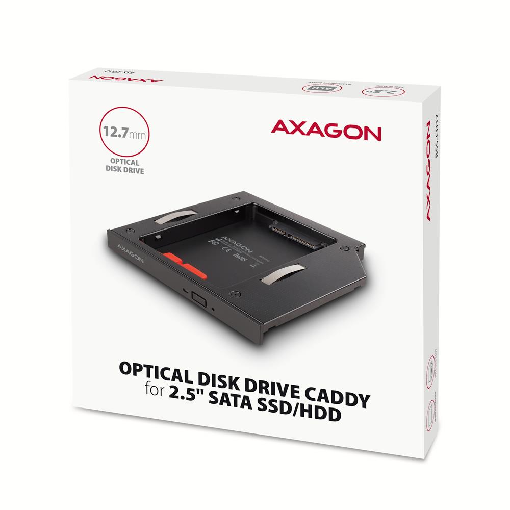 SSD/HDD CADDY 2.5" DVD SLOT/RSS-CD12 AXAGON - Image 2