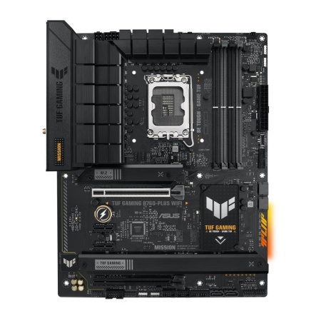 Mainboard ASUS Intel B760 Express LGA1700 ATX Memory DDR5 Memory slots 4 2xPCI-Express 3.0 1x 1xPCI-Express 3.0 16x 1xPCI-Express 5.0 16x 3xM.2 1xHDMI 1xDisplayPort 1xUSB 2.0 4xUSB 3.2 1xUSB-C 1xOptical S/PDIF 1xRJ45 5xAudio port TUFGAMINGB760-PLUSWIFI - Image 2