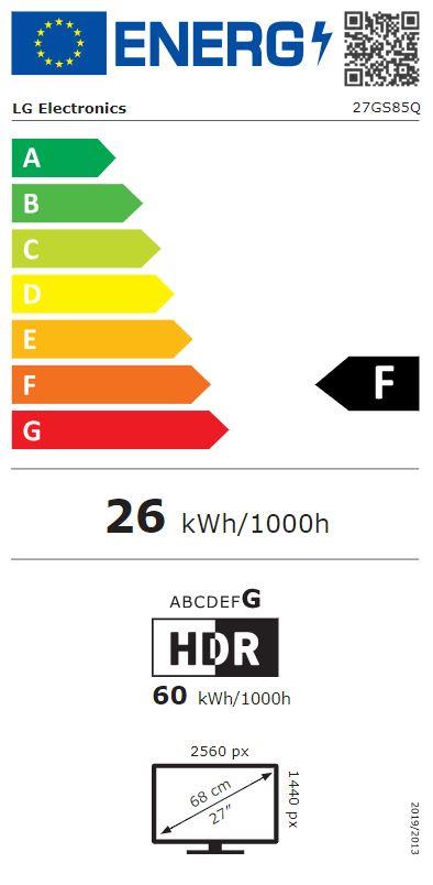 LCD Monitor LG 27" Panel IPS 2560x1440 16:9 180Hz 1 ms Pivot Height adjustable Tilt Colour Black 27GS85Q-B - Image 5