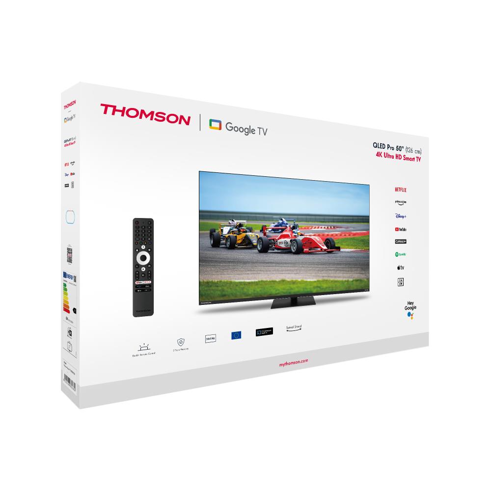 TV Set THOMSON 50" 4K/Smart QLED 3840x2160 Wireless LAN Bluetooth Google TV Black 50QG7C14 - Image 7