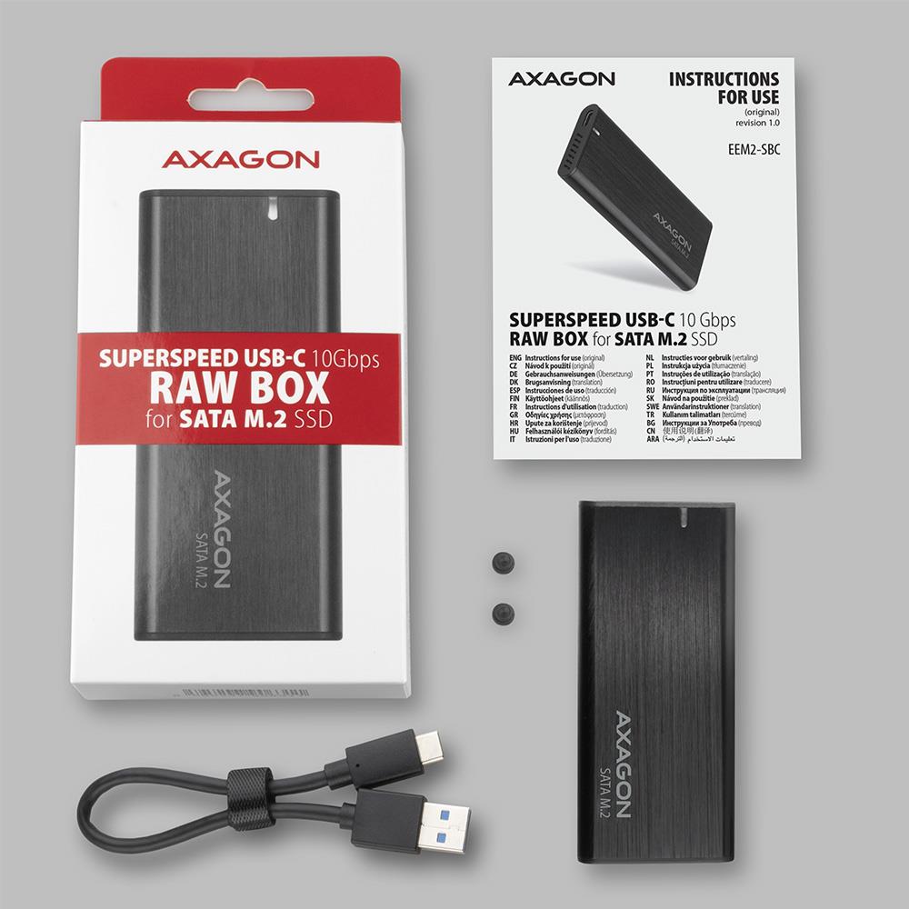 SSD ACC ENCLOSURE M.2 SATA/USB-C EEM2-SBC AXAGON - Image 4
