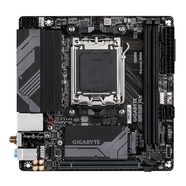 Mainboard GIGABYTE AMD B650 SAM5 Mini-ITX Memory DDR5 Memory slots 2 1xPCI-Express 16x 1xM.2 1xHDMI 1xDisplayPort 3xUSB 2.0 2xUSB 3.2 1xUSB-C 1xRJ45 3xAudio port B650IAX - Image 2