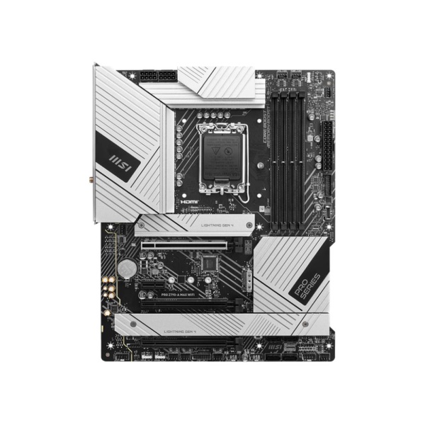 Mainboard MSI Intel Z790 LGA1700 ATX Memory DDR5 Memory slots 4 1xPCI-Express 1x 3xPCI-Express 16x 4xM.2 1xHDMI 1xDisplayPort 1xUSB 2.0 5xUSB 3.2 1xUSB-C 1xOptical S/PDIF 1xRJ45 5xAudio port PROZ790-AMAXWIFI - Image 2
