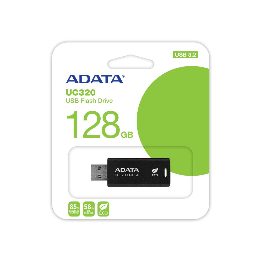 MEMORY DRIVE FLASH USB3.2 128G/BLACK UC320-128G-RBK/BK ADATA - Image 4