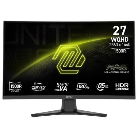 LCD Monitor MSI MAG 275CQF E18 27" Gaming/Curved Matte Panel VA 2560x1440 16:9 180Hz 0.5 ms Colour Black MAG275CQFE18