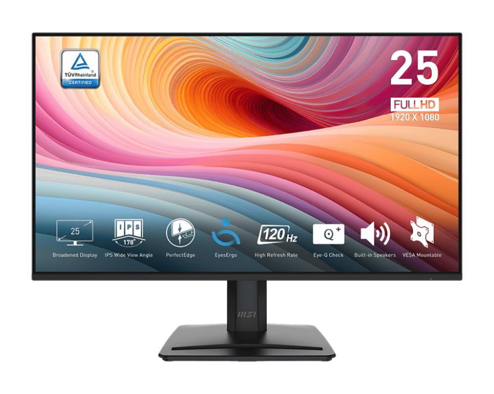 LCD Monitor MSI PRO MP251 E2 24.5" Business Panel IPS 1920x1080 16:9 120 Hz 1 ms Speakers Colour Black PROMP251E2