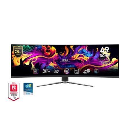 Monitor MSI MPG 491CQP QD-OLED 49" Gaming/Curved Panel QD-OLED 5120x1440 32:9 144Hz Matte 0.03 ms Swivel Height adjustable Tilt Colour Black MPG491CQPQD-OLED