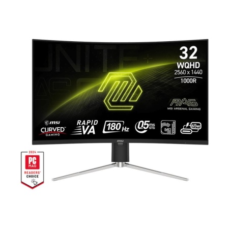 LCD Monitor MSI MAG 325CQRF QD E2 31.5" Gaming/Curved Panel VA 2560x1440 16:9 180 Hz 0.5 ms Colour Black MAG325CQRFQDE2