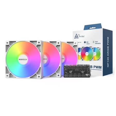 CASE FAN 120MM GF120R V2/ARGB PWM 3I1 (W) MONTECH