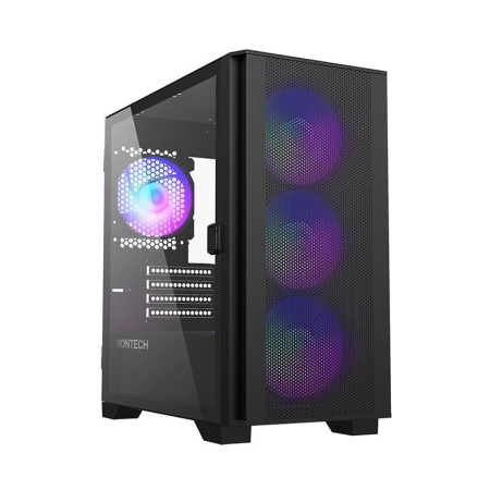 Case MONTECH AIR 100 ARGB MidiTower Case product features Transparent panel Not included MicroATX MiniITX Colour Black AIR100ARGB(B)