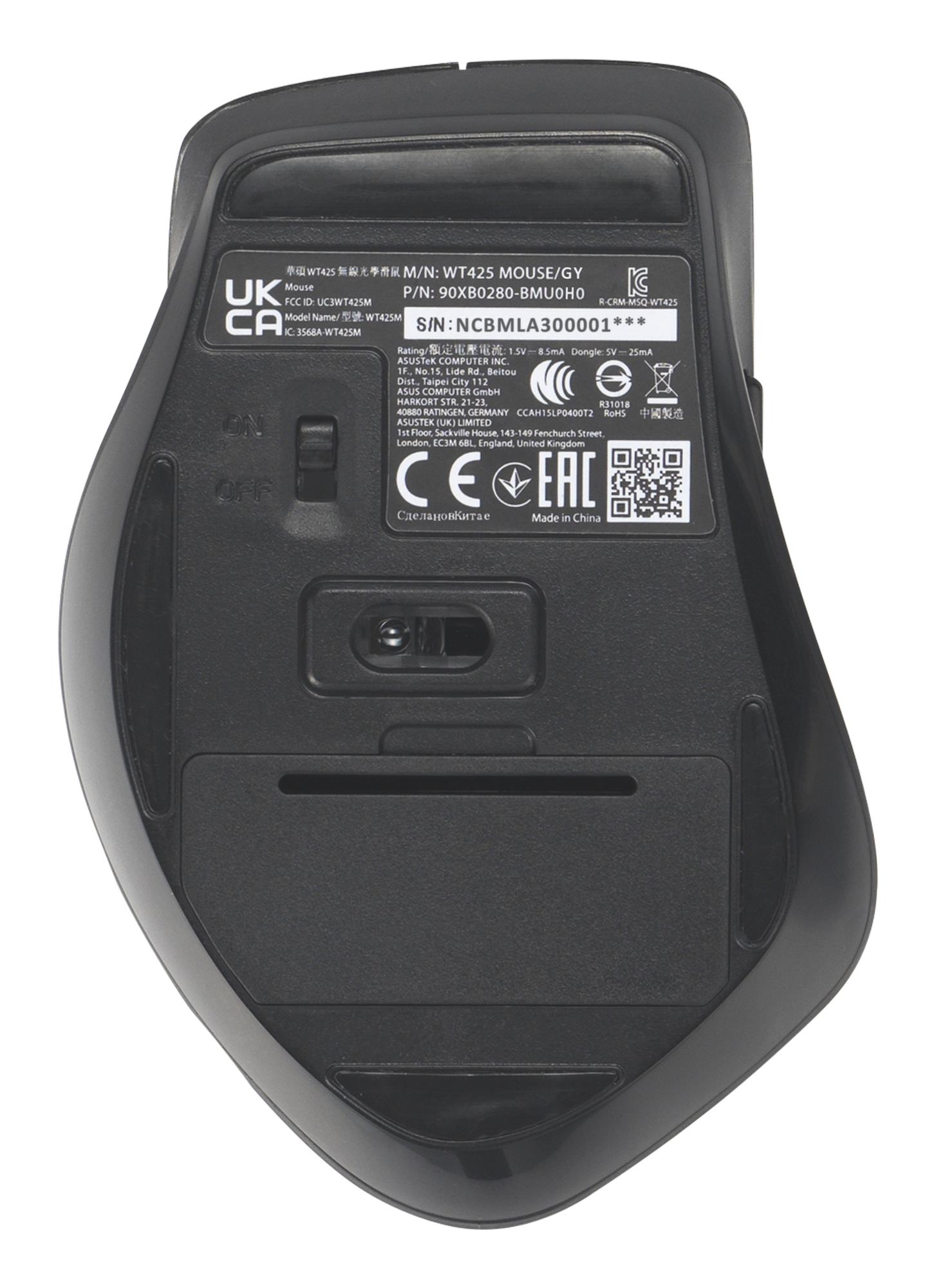 MOUSE USB OPTICAL WRL WT425/GREY 90XB0280-BMU0H0 ASUS - Image 6