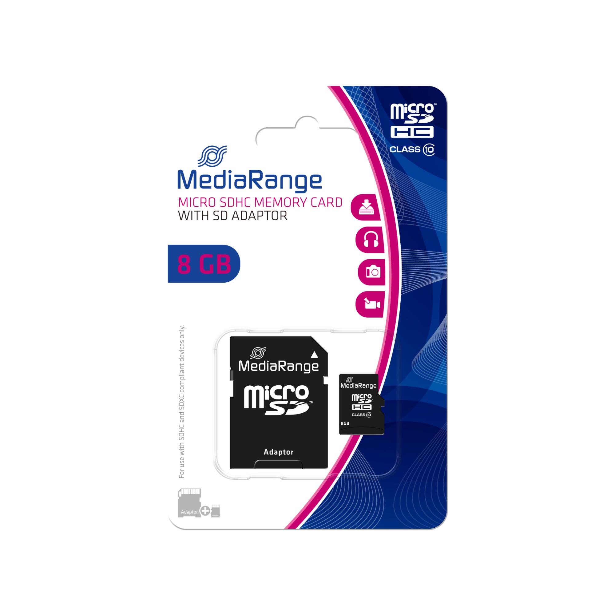 MEMORY MICRO SDHC 8GB C10/W/ADAPTER MR957 MEDIARANGE - Image 4