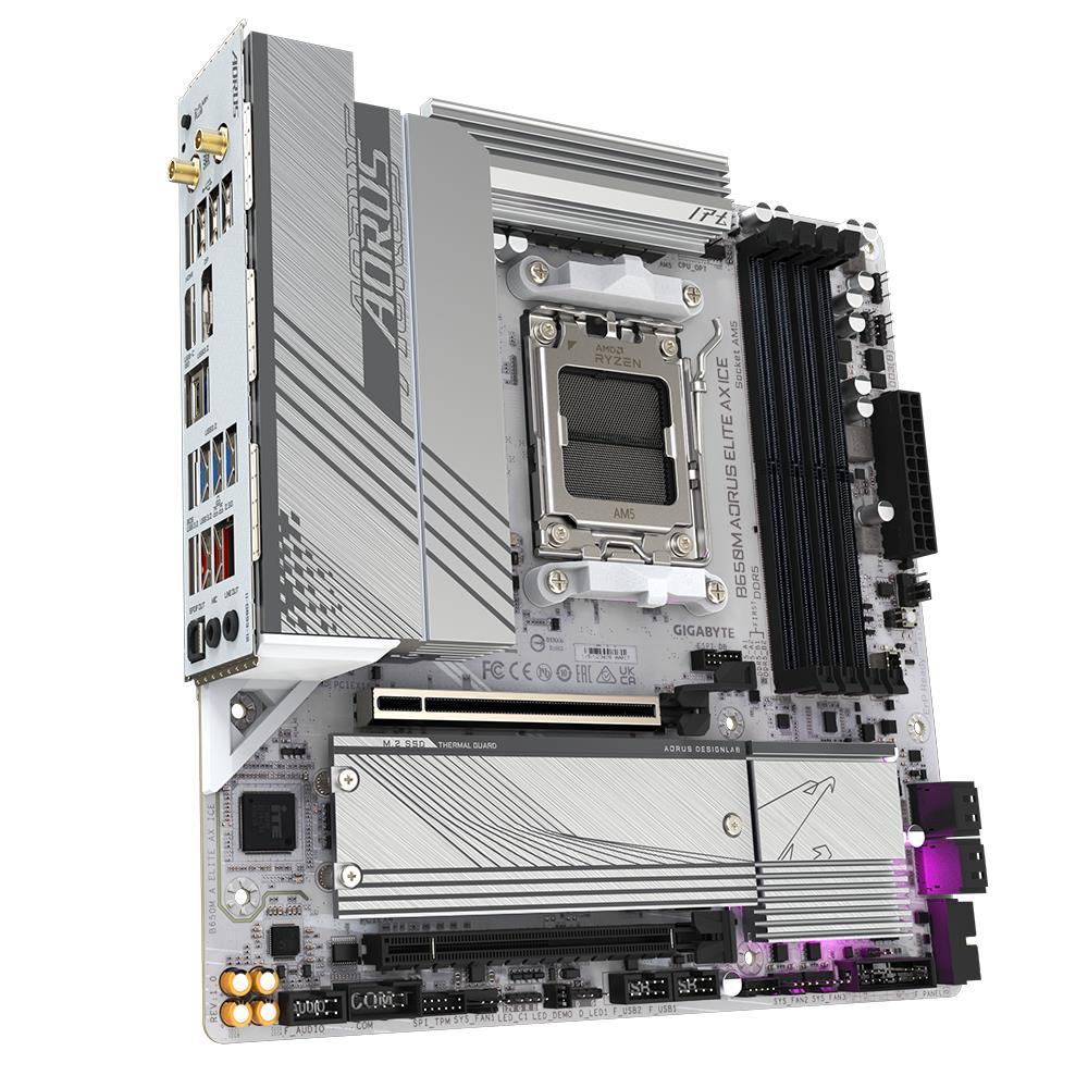 Mainboard GIGABYTE AMD B650 SAM5 Micro-ATX Memory DDR5 Memory slots 4 B650MAELITEAXICE1.1 - Image 9