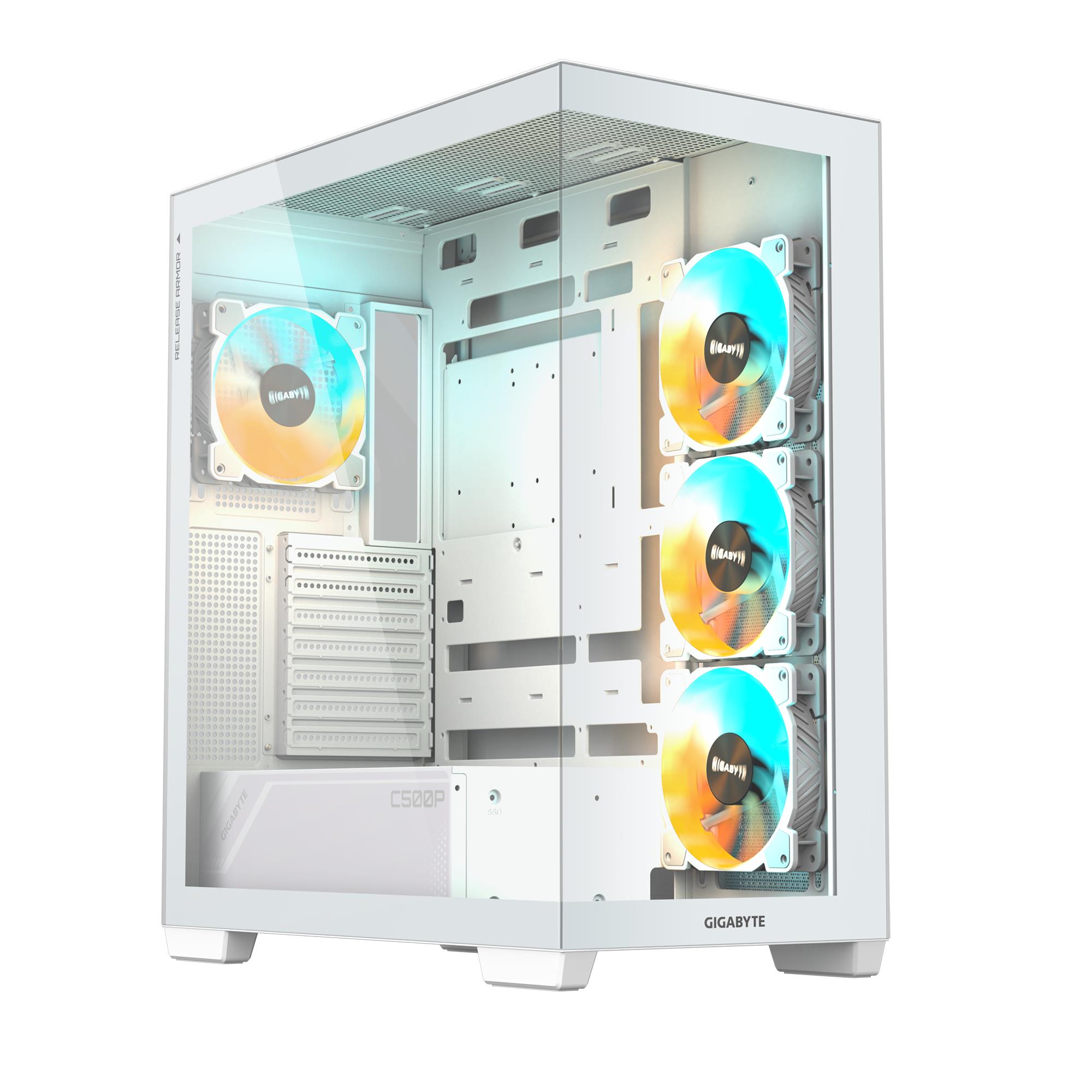 Case GIGABYTE MidiTower Case product features Transparent panel ATX MicroATX MiniITX Colour White GB-C500PIST - Image 9