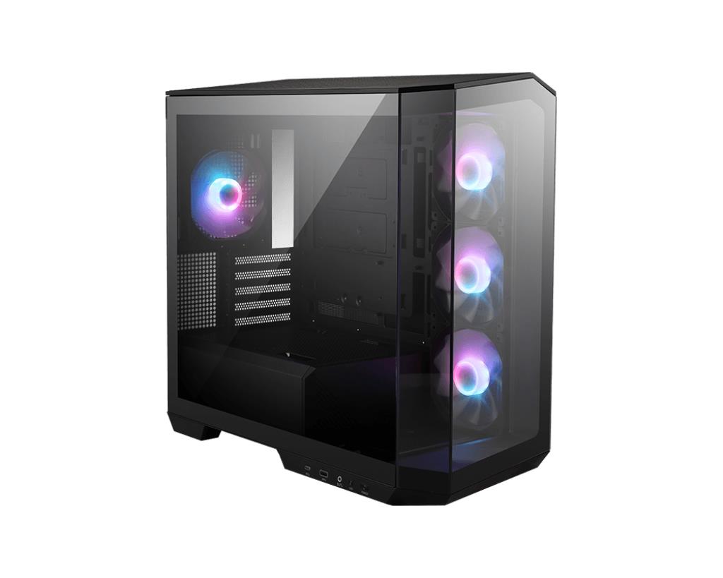 Case MSI MidiTower Case product features Transparent panel Not included MicroATX Colour Black MAGPANOM100RPZ - Image 3