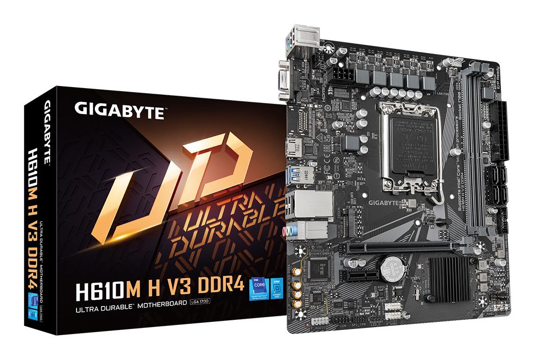 Mainboard GIGABYTE Intel H610 LGA1700 Micro-ATX Memory DDR4 Memory slots 2 1xPCI-Express 3.0 1x 1xPCI-Express 4.0 16x 1xM.2 1x15pin D-sub 1xHDMI 4xUSB 2.0 2xUSB 3.2 1xPS/2 1xRJ45 3xAudio port H610MHV3DDR4 - Image 6