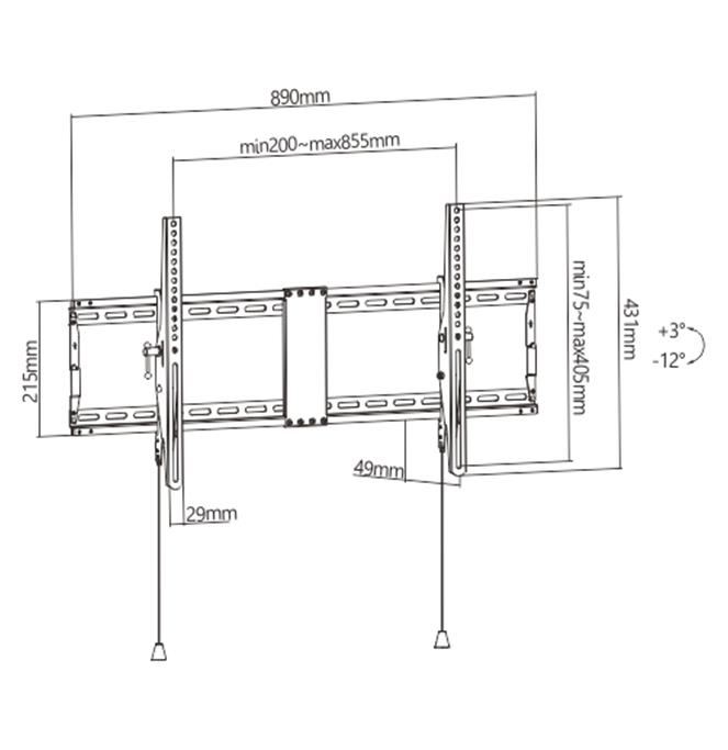 TV SET ACC WALL MOUNT 43-90"/WM-90T-01 GEMBIRD - Image 4