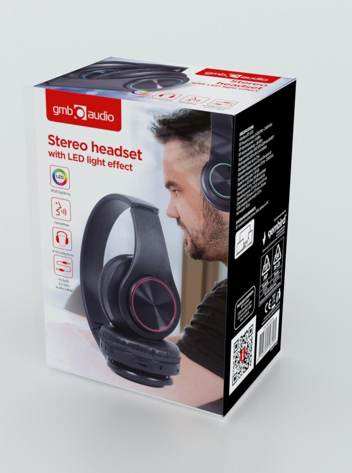 HEADSET BLUETOOTH LED/BLACK BHP-LED-01 GEMBIRD - Image 12