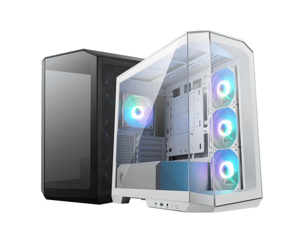 Case MSI MidiTower Case product features Transparent panel Not included MicroATX Colour White MAGPANOM100RPZWHITE - Image 5