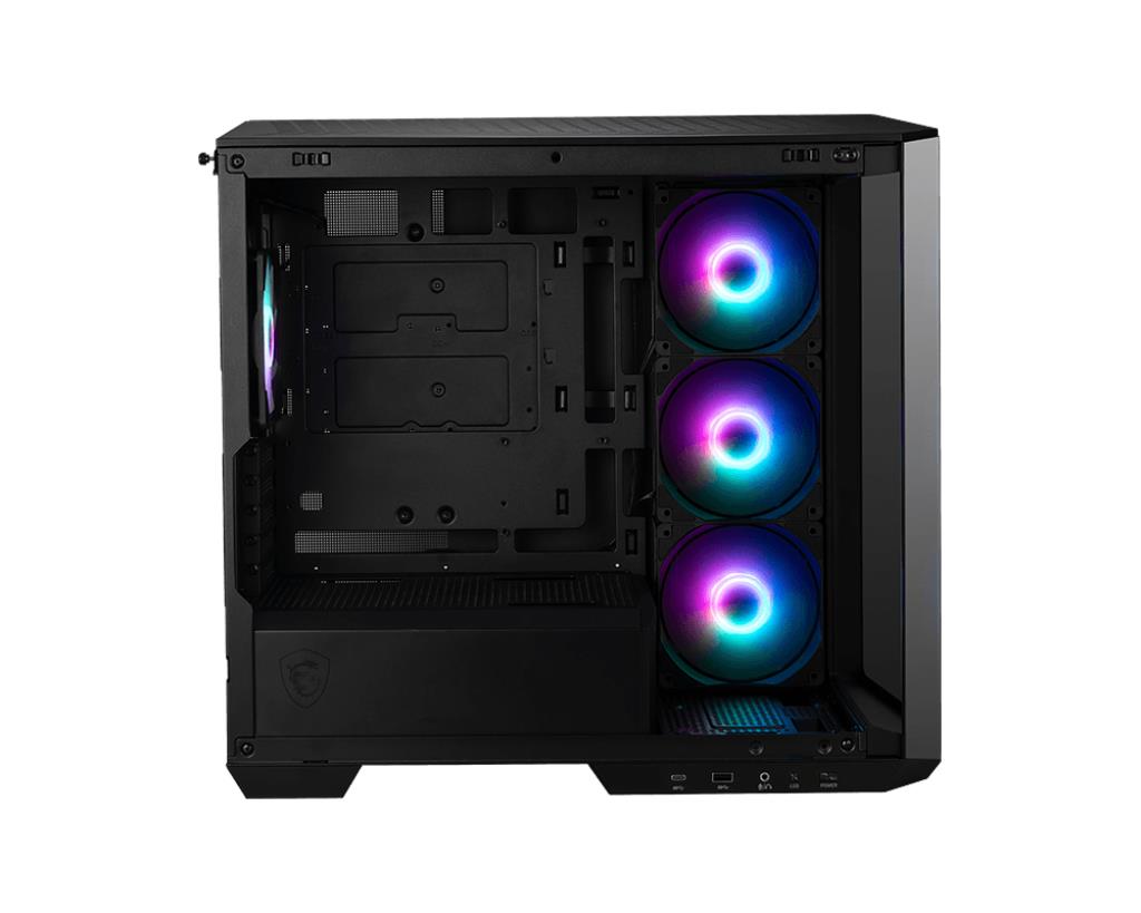 Case MSI MidiTower Case product features Transparent panel Not included MicroATX Colour Black MAGPANOM100RPZ - Image 4